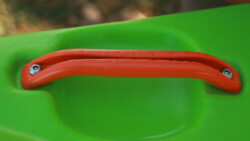 The groove in the handle is a design feature that reduces the weight of the handle. Plastic Handles